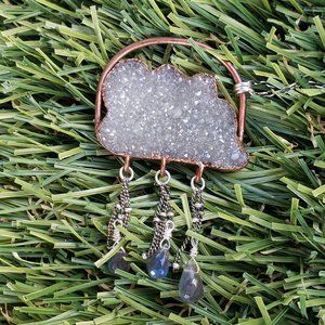 Druzy Rain Cloud Electroformed pendant